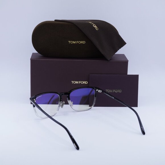 Tom Ford FT5699-B 005 Square Eyeglasses - Shiny Black/Crystal 53mm - Picture 5 of 9